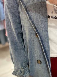 Light-wash Denim Trench Coat