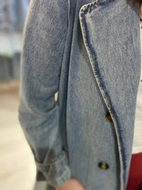 Light-wash Denim Trench Coat