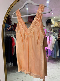 Layla Lace Silky Camisole | Soft Orange