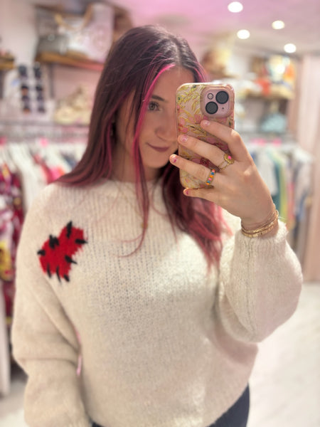 Stitch Heart Jumper | Oatmeal