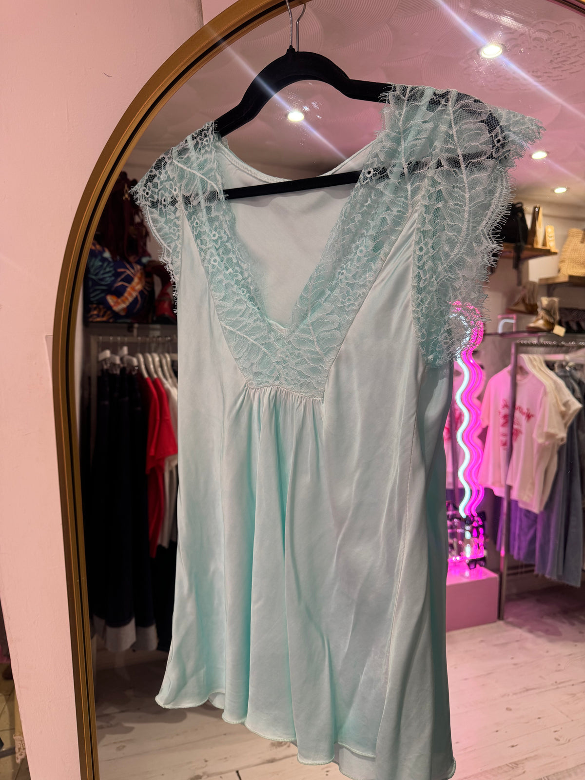 Layla 2 Thicker Strap Lace Camisole | Aqua