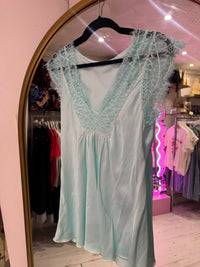 Layla 2 Thicker Strap Lace Camisole | Aqua