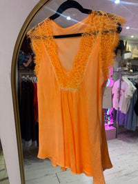 Layla 2 Thicker Strap Lace Camisole | Vibrant Orange