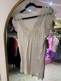 Layla 2 Thicker Strap Lace Camisole | Beige Oyster
