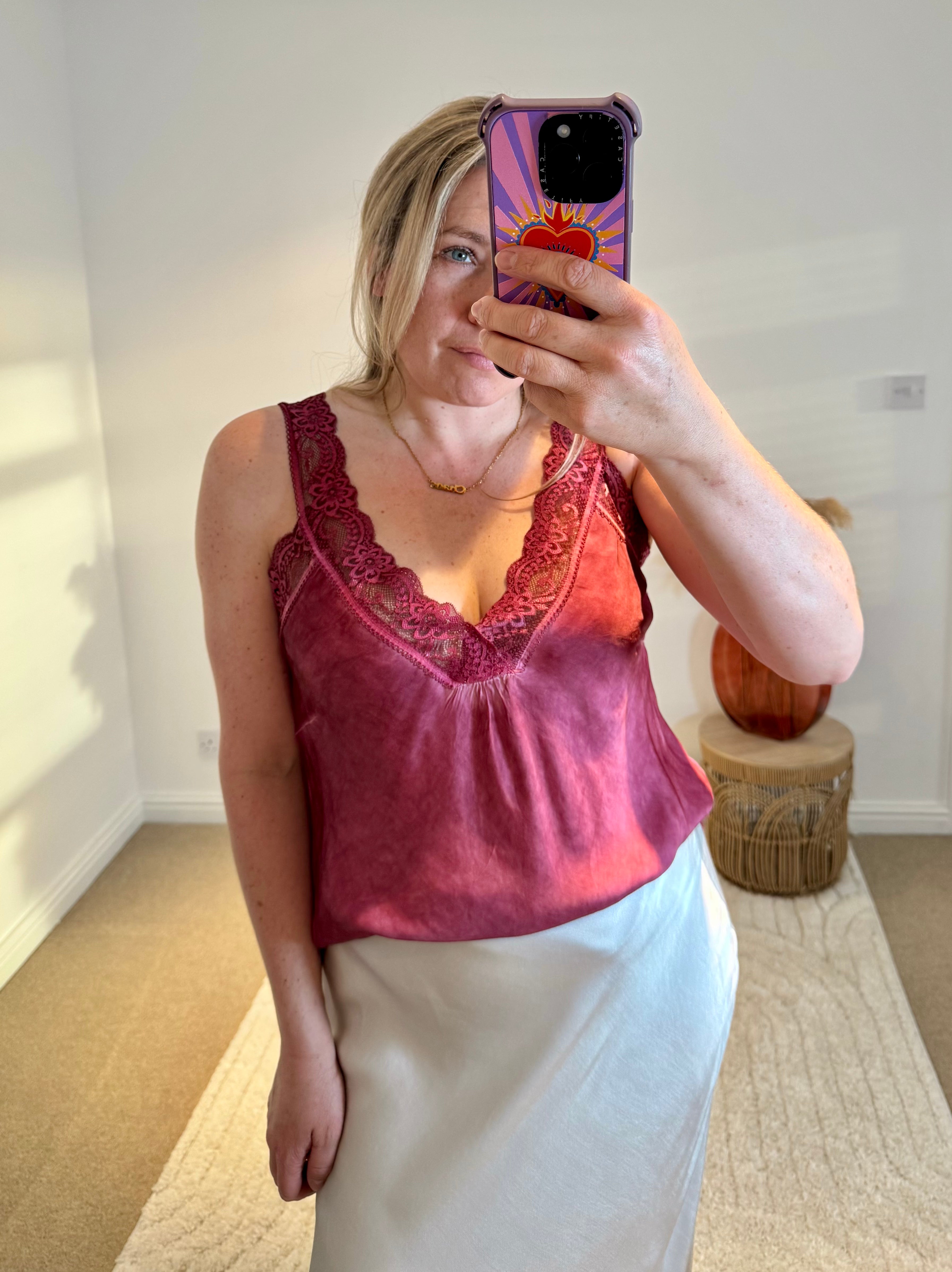 Layla Lace Silky Camisole | Burnt Rose