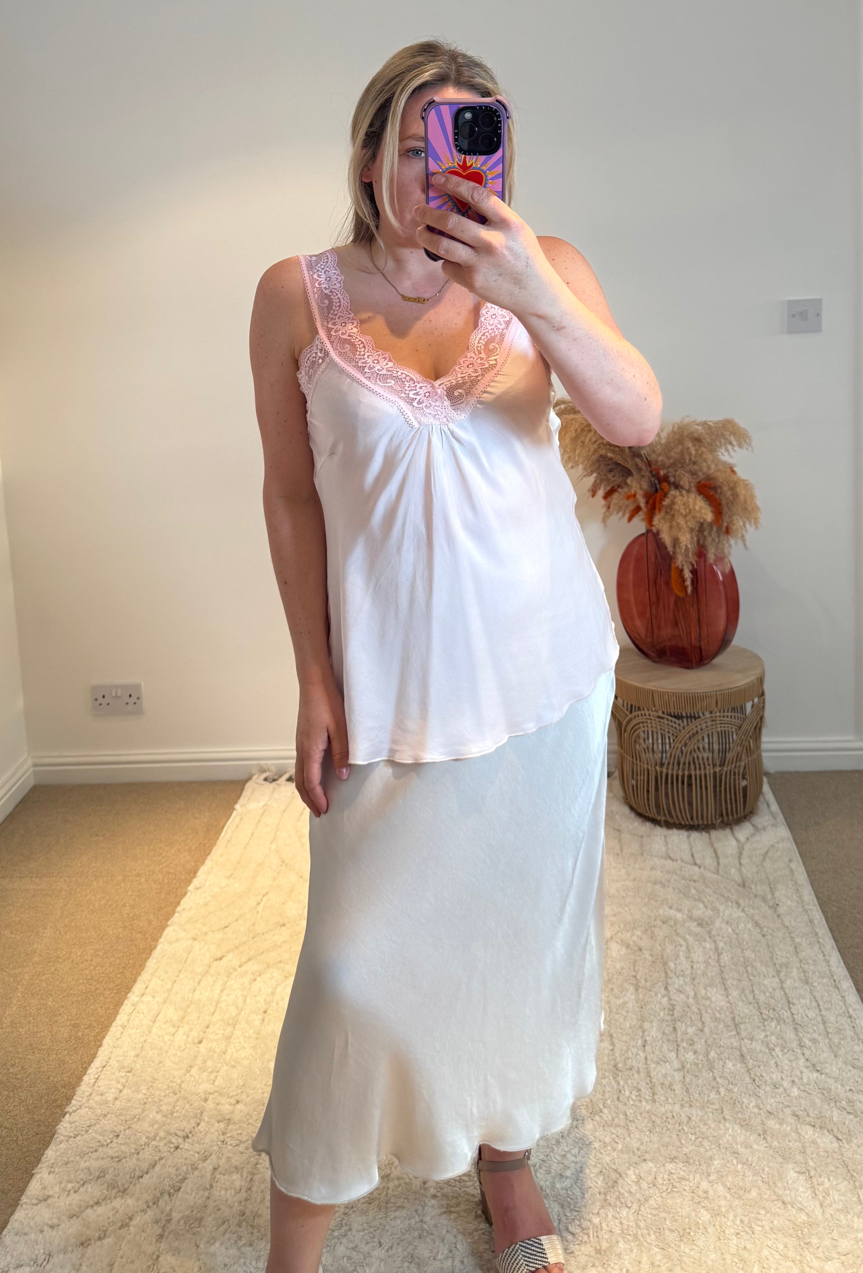 Layla Lace Silky Camisole | Blush Pink