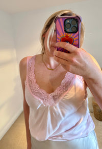 Layla Lace Silky Camisole | Blush Pink