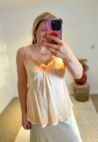 Layla Lace Silky Camisole | Soft Orange