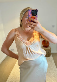 Layla Lace Silky Camisole | Soft Orange