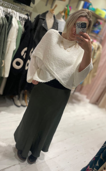 Evelyn Cross Front Knit Jumper | Winter White