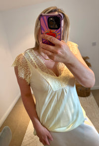 Layla 2 Thicker Strap Lace Camisole | Pale Yellow