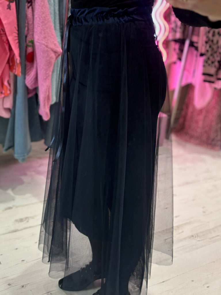 Navy tulle midi skirt uk online