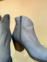Felmini | Nubuck Heeled Cowboy Boot | Powder Blue