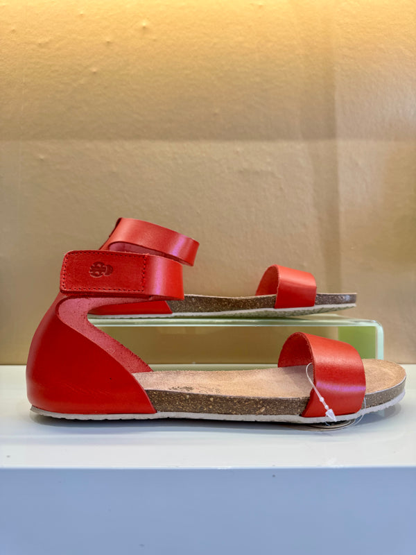 Yokono | Genova-400 | Flat Sandal with Ankle Strap | Red