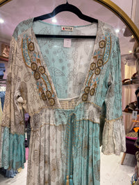 Boho Embellished Floral Kimono | Turquoise