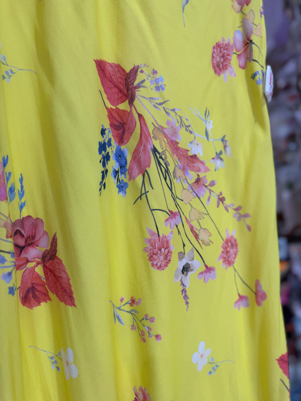 Floral Print Midi Skirt | Yellow Multi