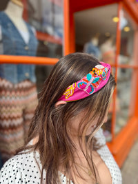 Colourful Embellished Headband | Fuchsia Pink