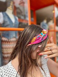Colourful Embellished Headband | Fuchsia Pink