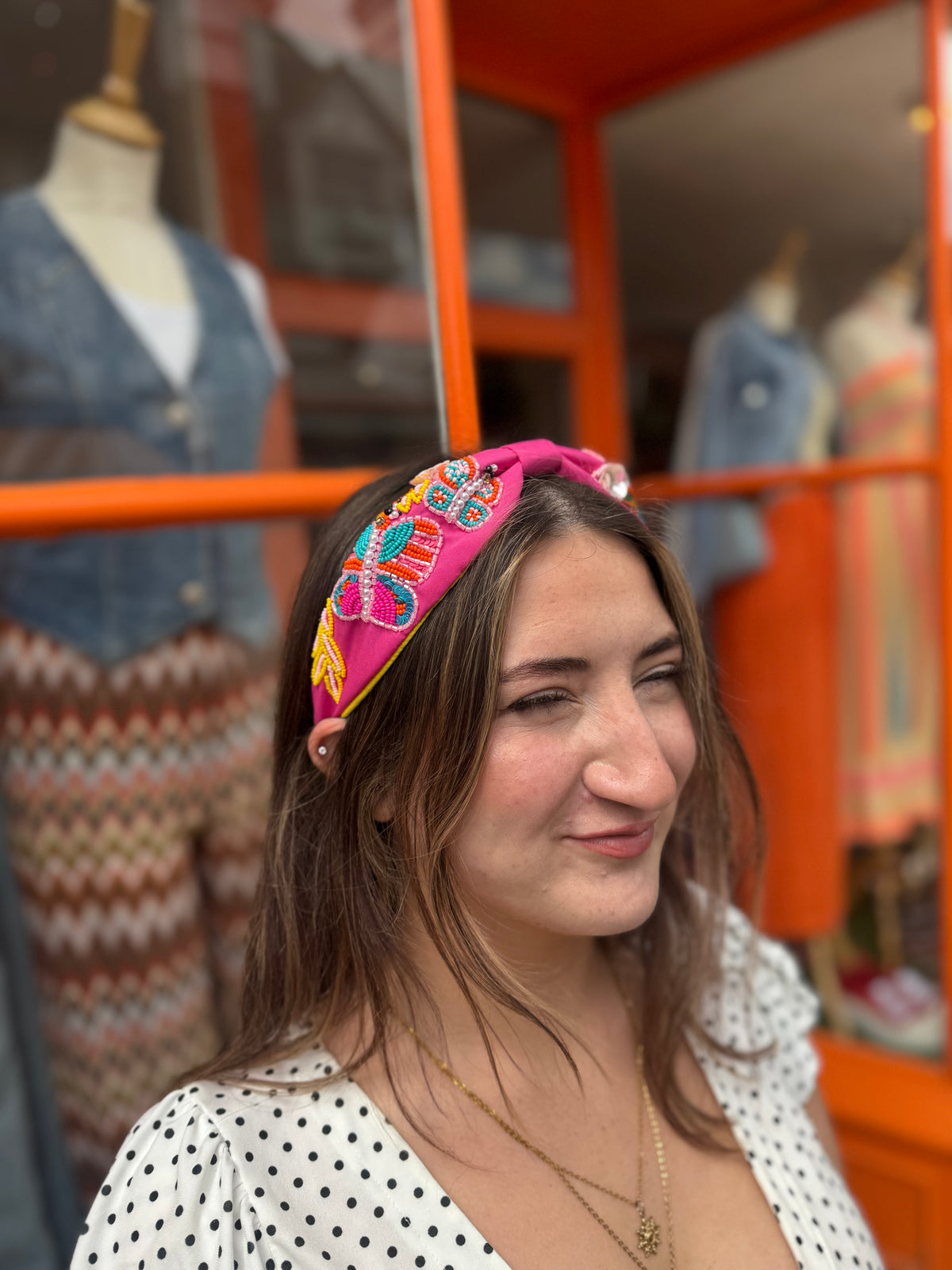 Colourful Embellished Headband | Fuchsia Pink