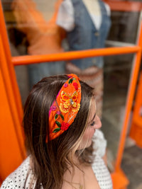 Colourful Embellished Headband | Orange