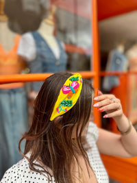 Colourful Embellished Headband | Yellow