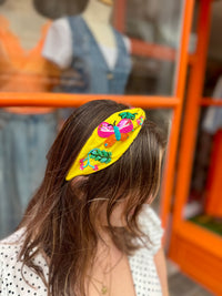 Colourful Embellished Headband | Yellow