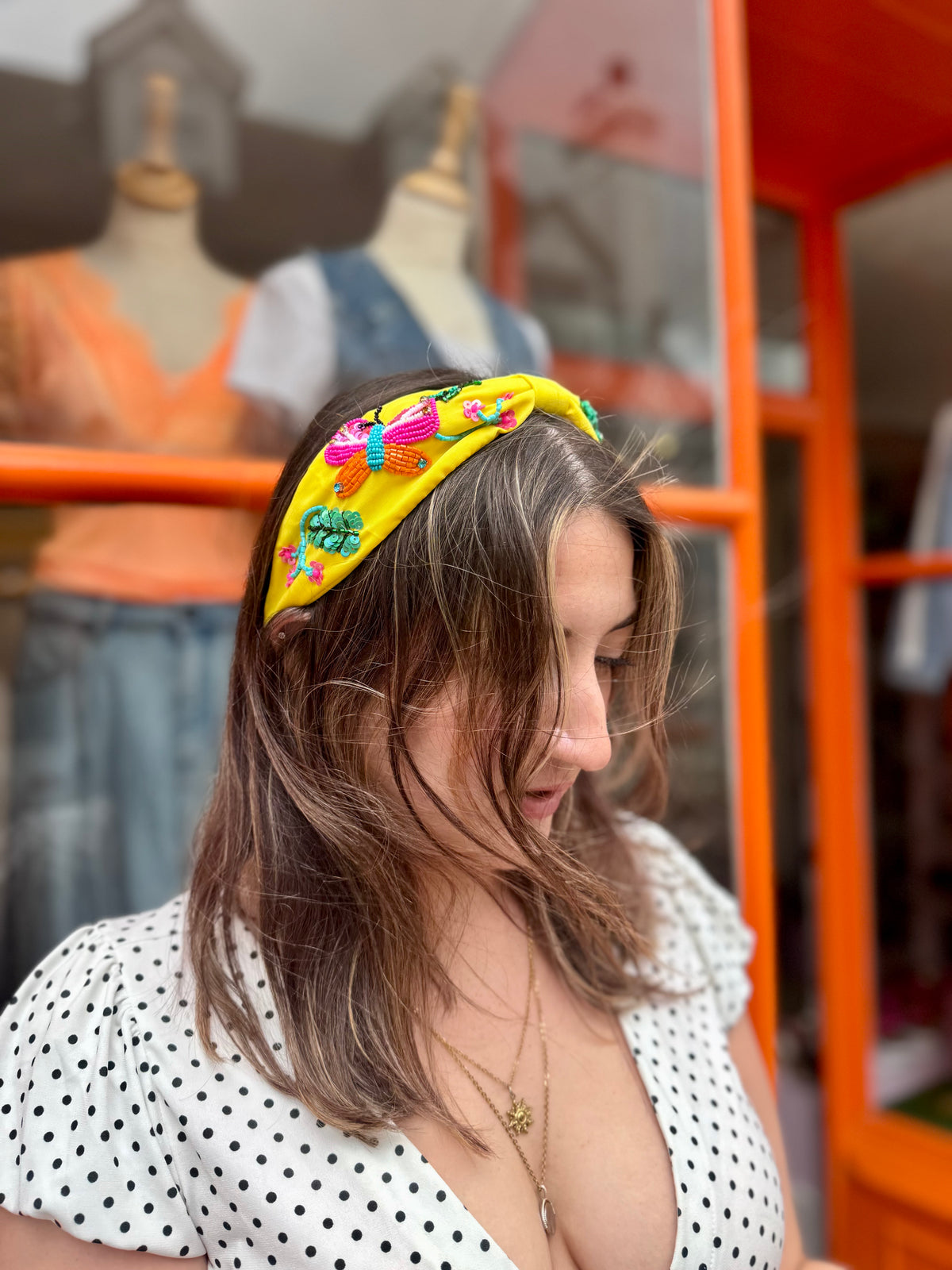 Colourful Embellished Headband | Yellow