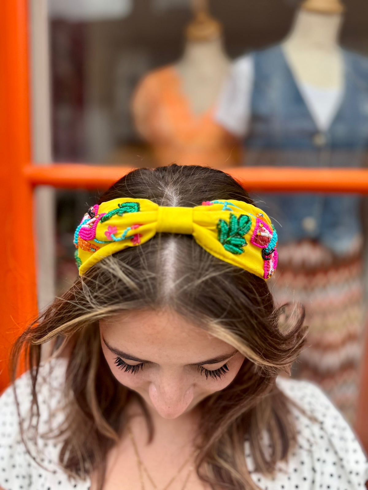 Colourful Embellished Headband | Yellow