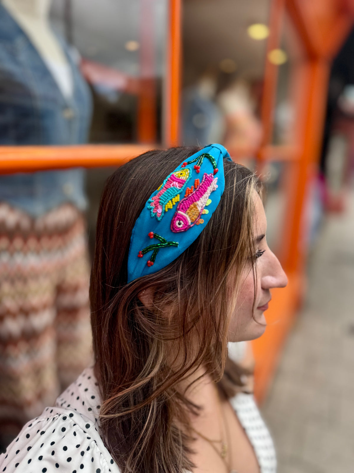 Colourful Embellished Headband | Turquoise