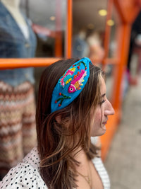 Colourful Embellished Headband | Turquoise
