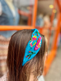 Colourful Embellished Headband | Turquoise