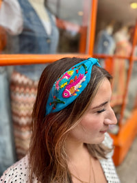 Colourful Embellished Headband | Turquoise