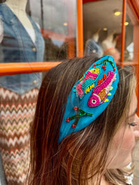 Colourful Embellished Headband | Turquoise