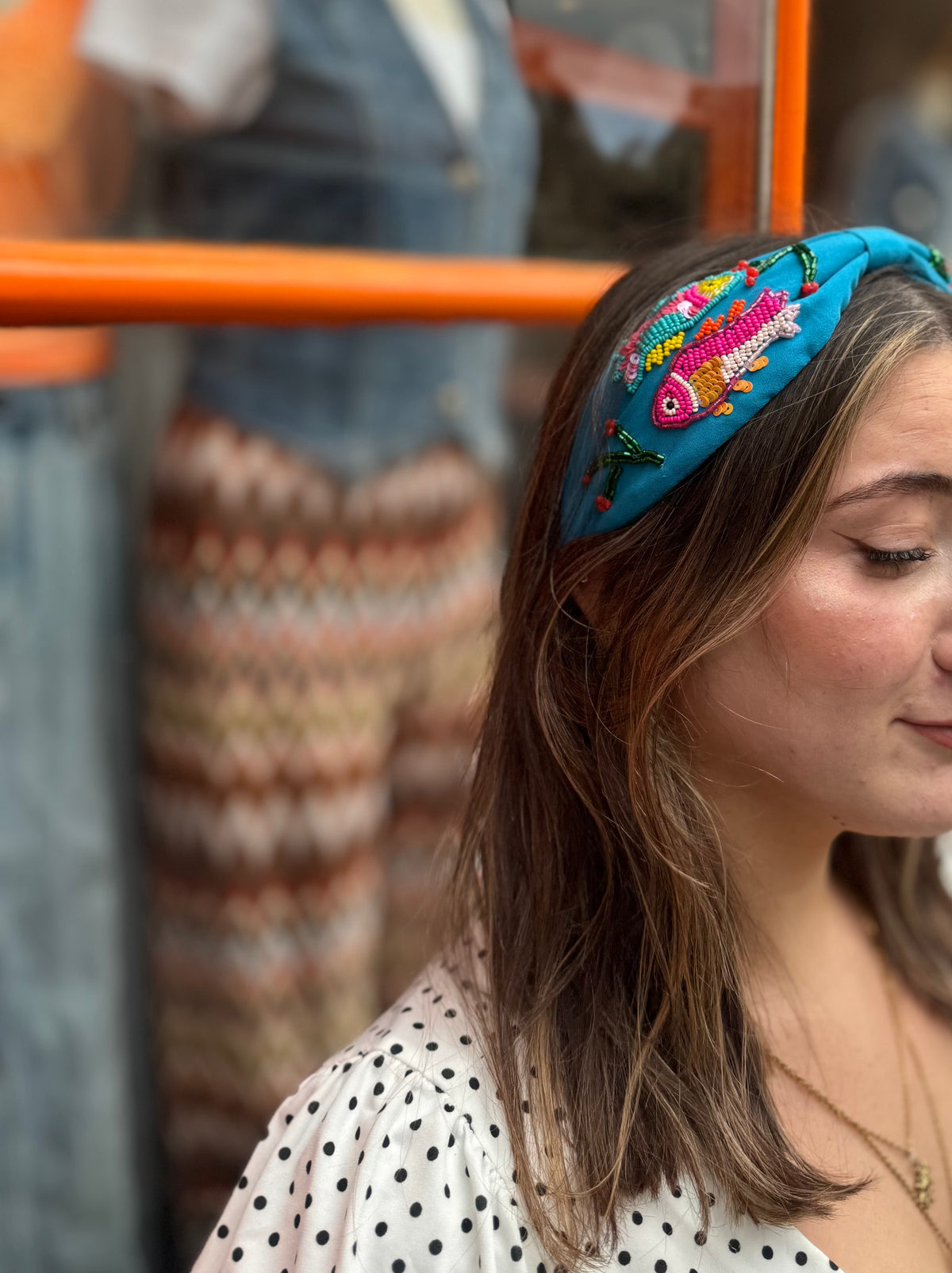 Colourful Embellished Headband | Turquoise