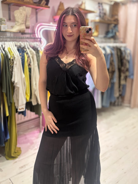 Layla Lace Silky Camisole | Black