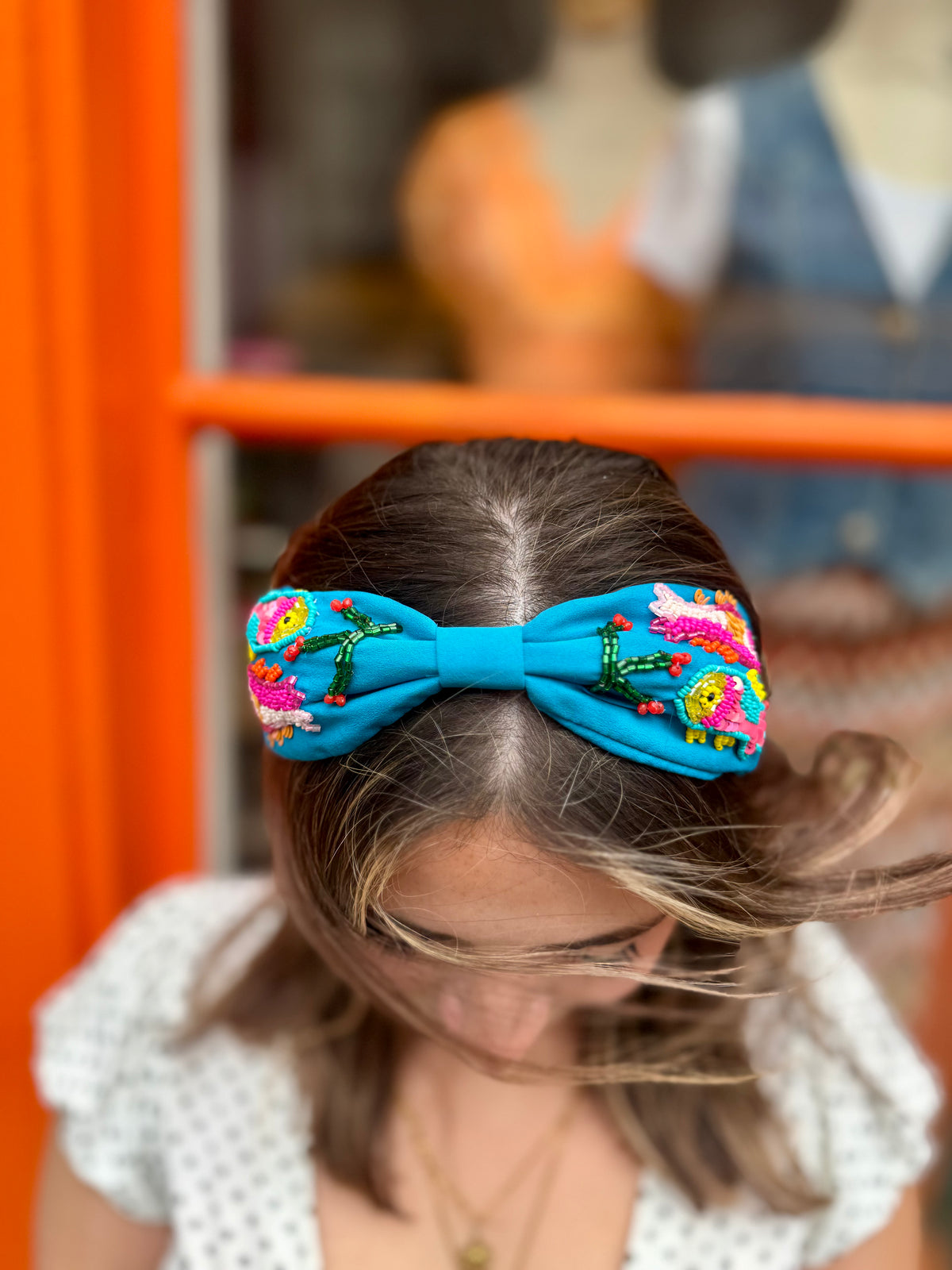Colourful Embellished Headband | Turquoise