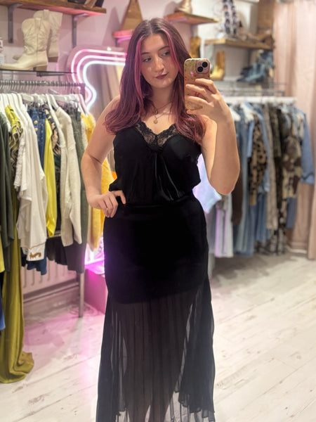 Layla Lace Silky Camisole | Black