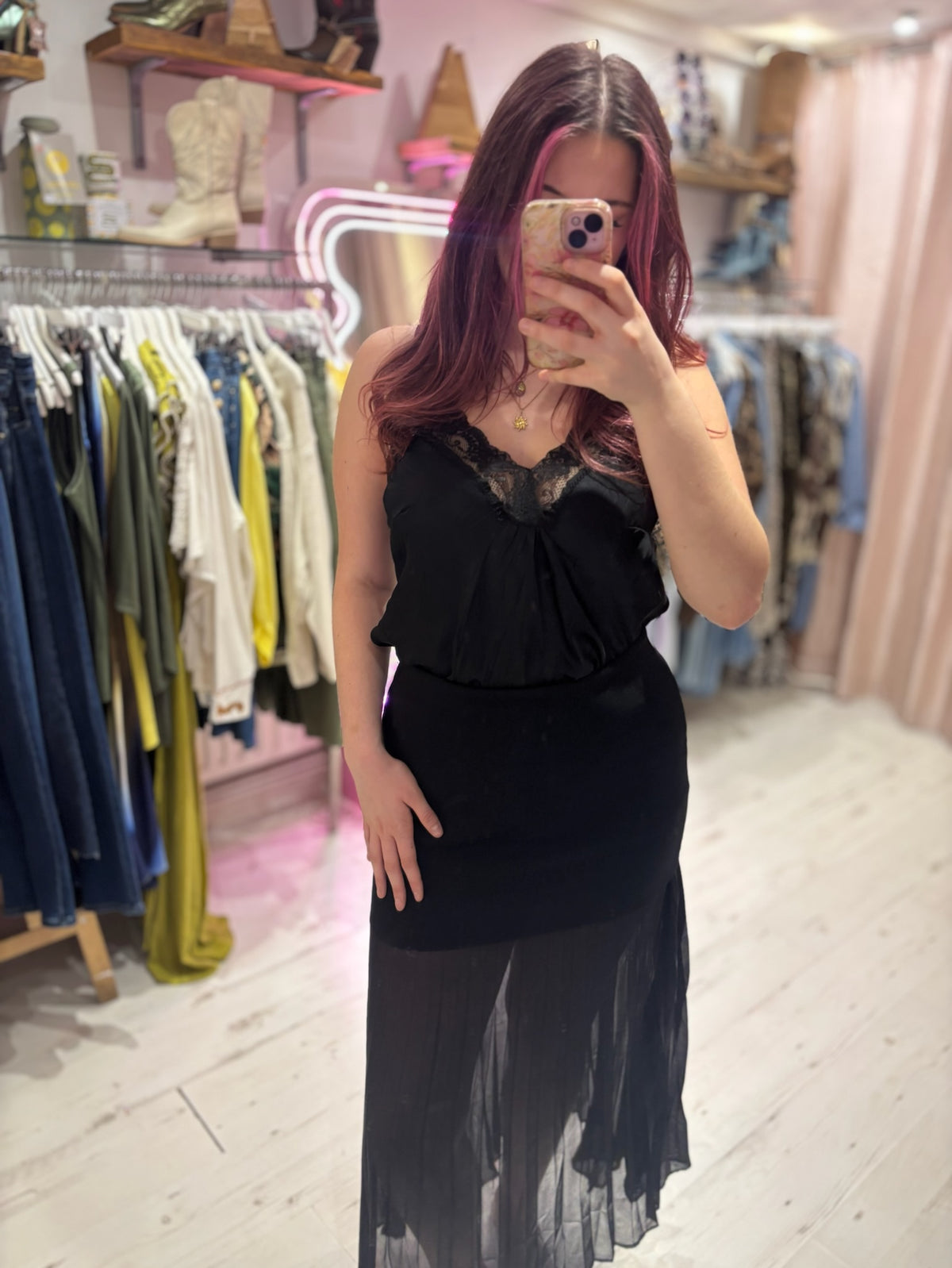 Layla Lace Silky Camisole | Black