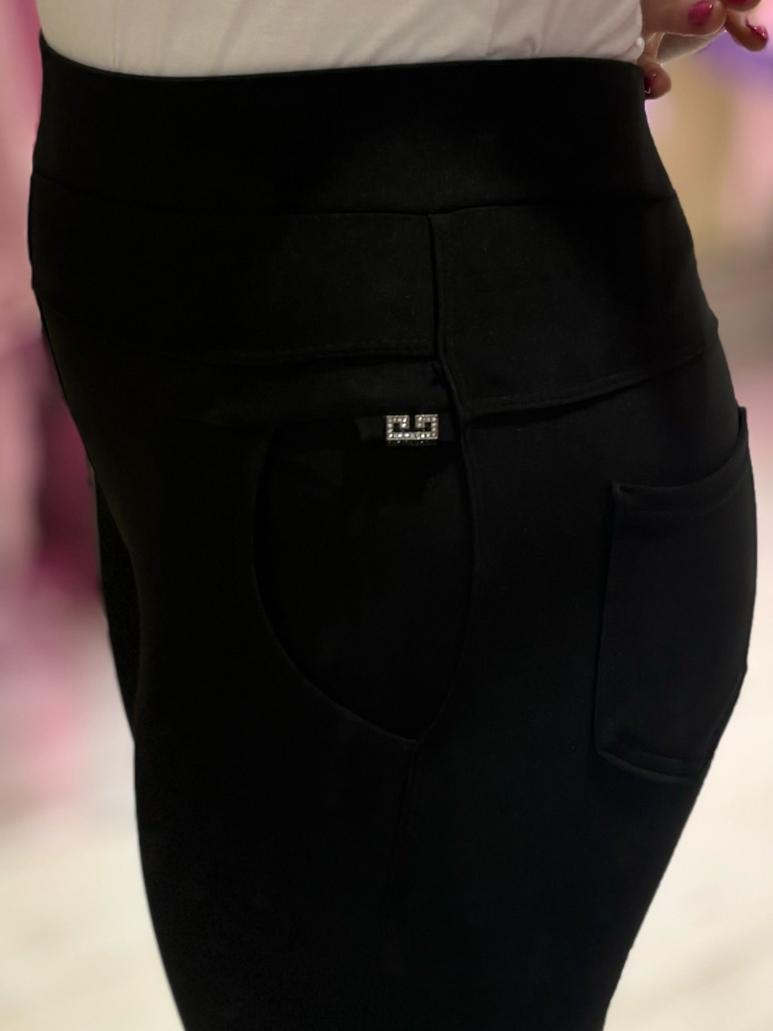 Straight Leg Trousers | Black