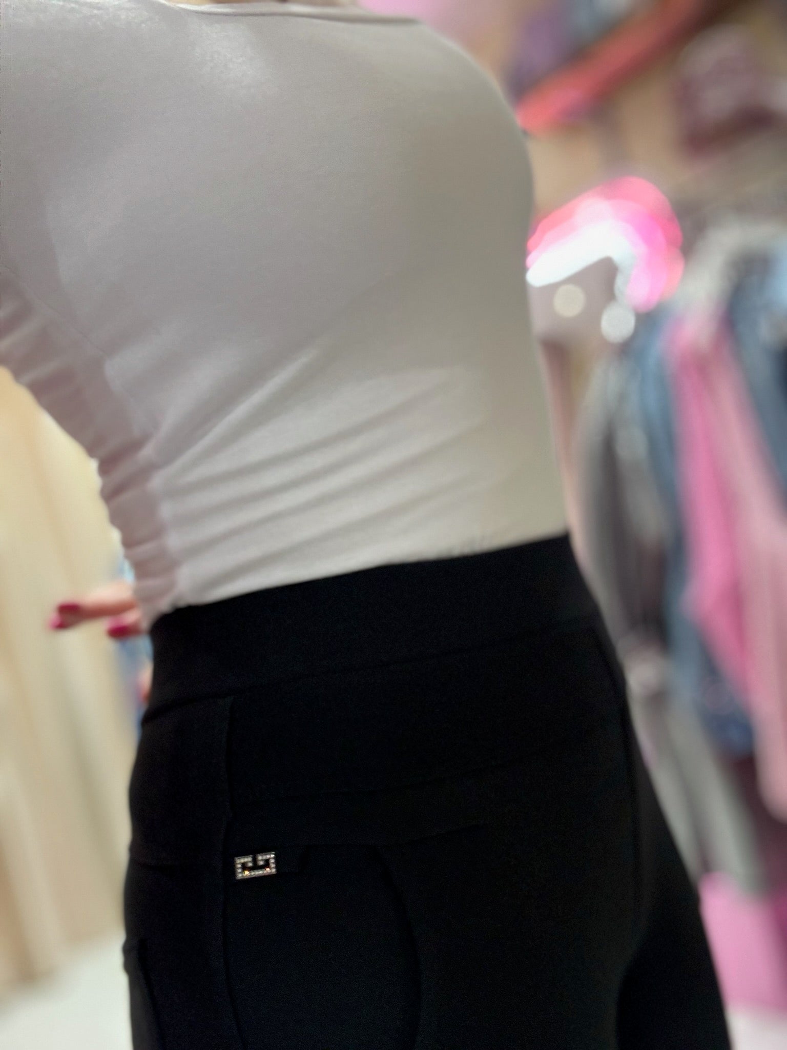 Straight Leg Trousers | Black