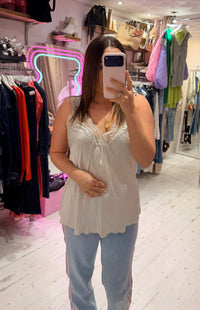 Layla Lace Silky Camisole | Oyster