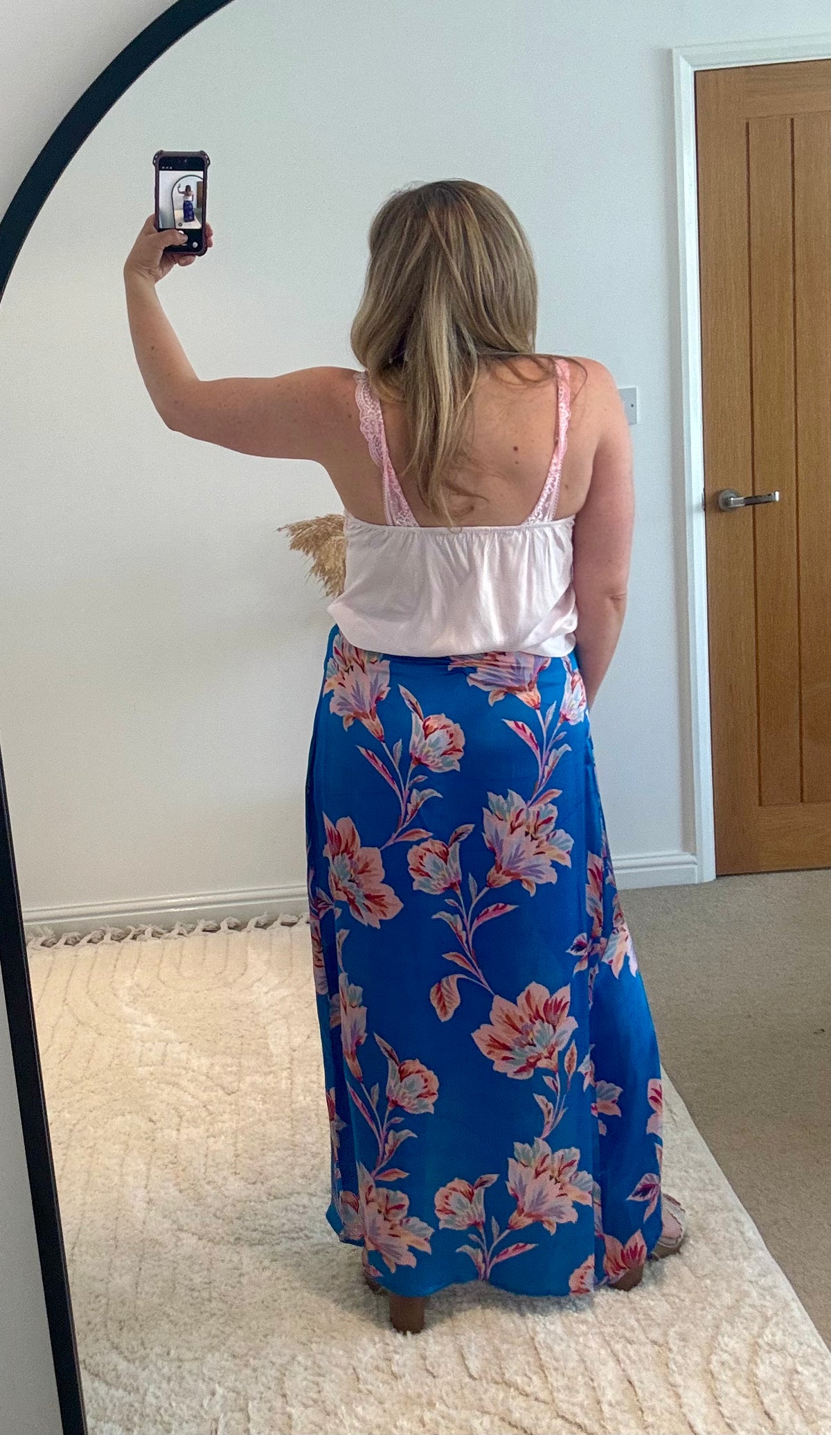 Thea Split Front Maxi Skirt | Electric Blue Floral Print