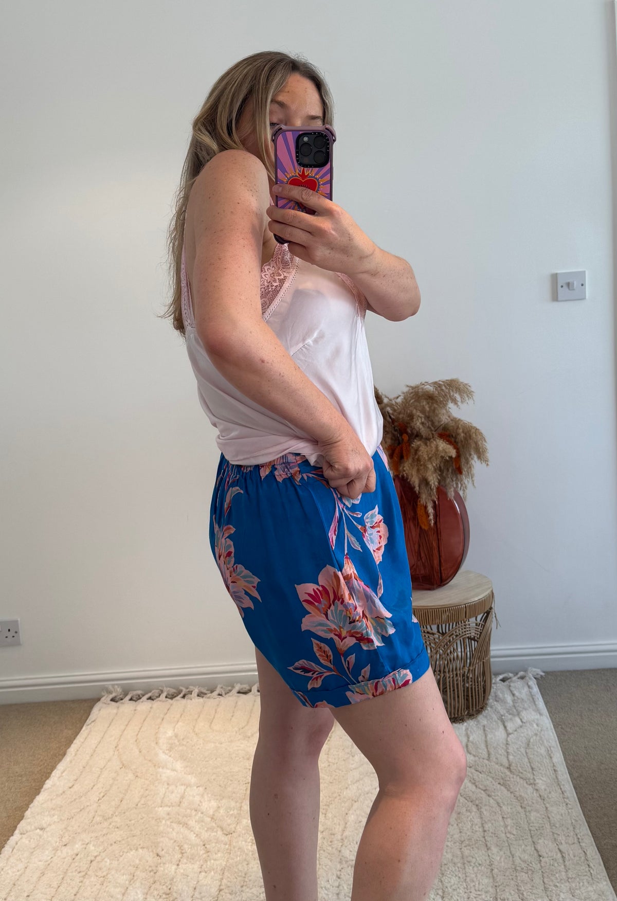 Printed Shorts | Electric Blue Floral Print