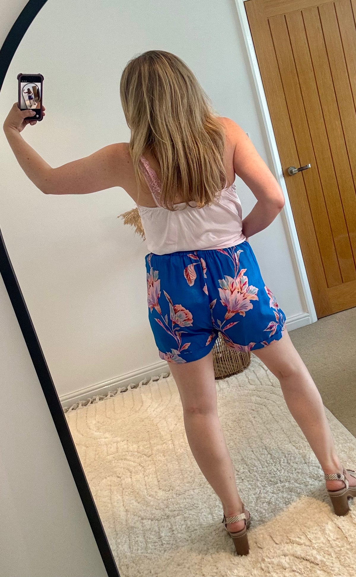 Printed Shorts | Electric Blue Floral Print
