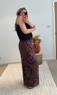 Flowing Palazzo Pants | Leopard Tropical Print
