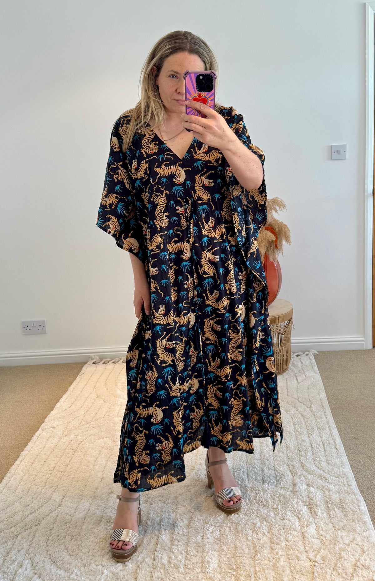 Indian Cotton Kaftan | Tiger Print