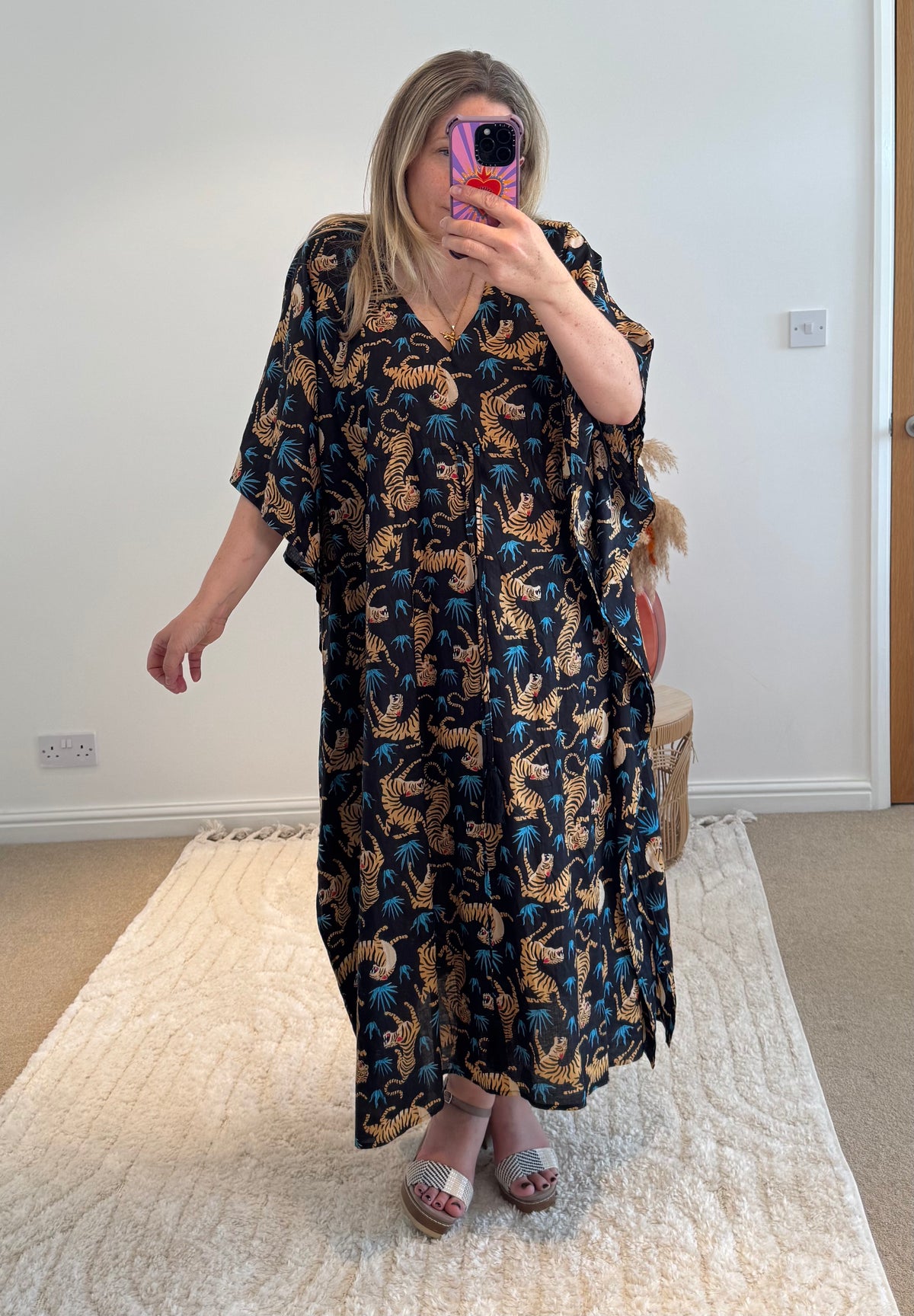 Indian Cotton Kaftan | Tiger Print