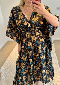 Indian Cotton Kaftan | Tiger Print