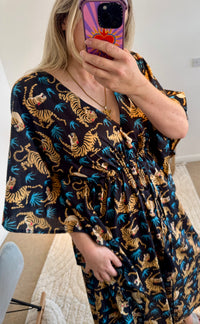 Indian Cotton Kaftan | Tiger Print