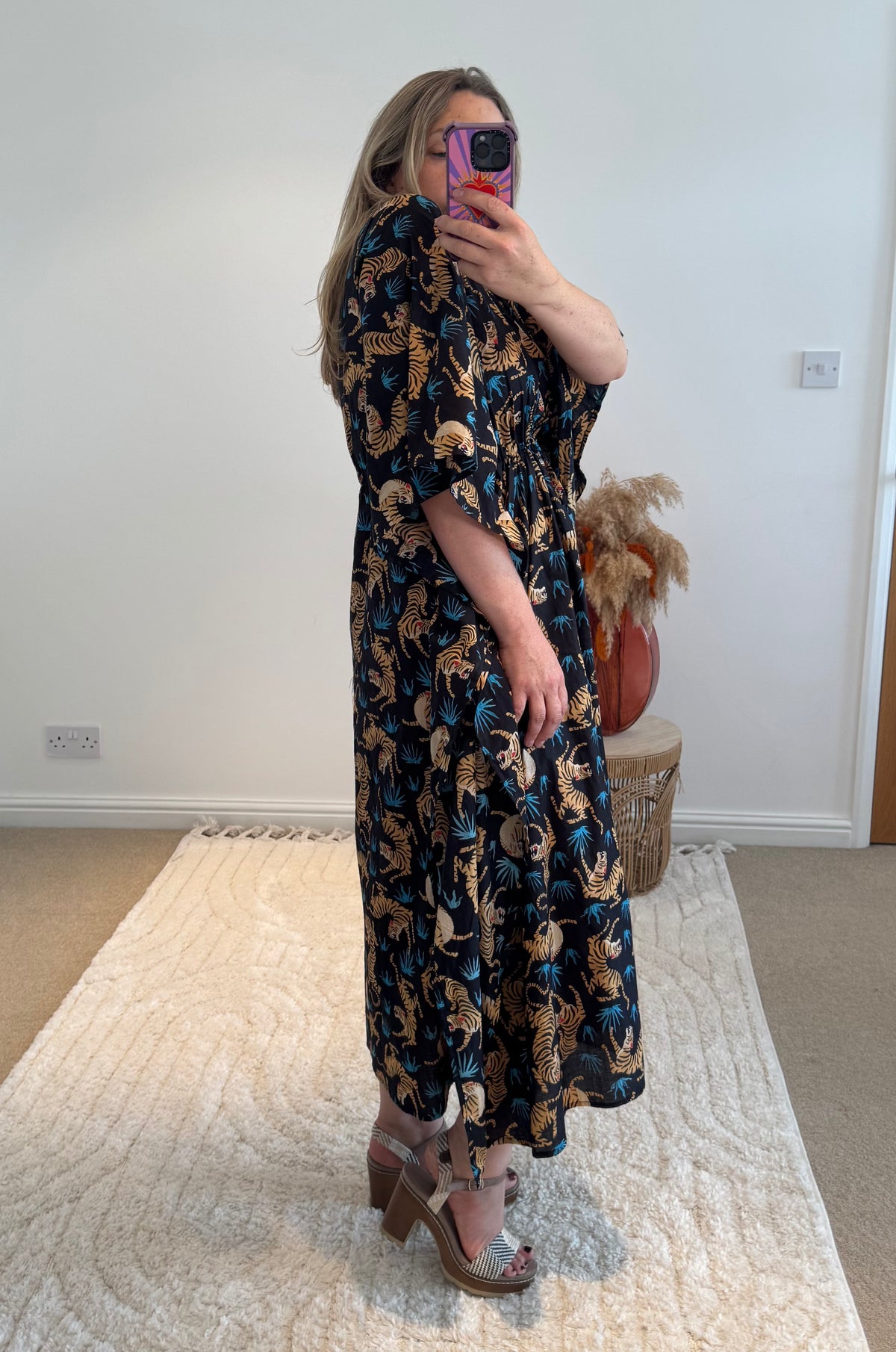 Indian Cotton Kaftan | Tiger Print